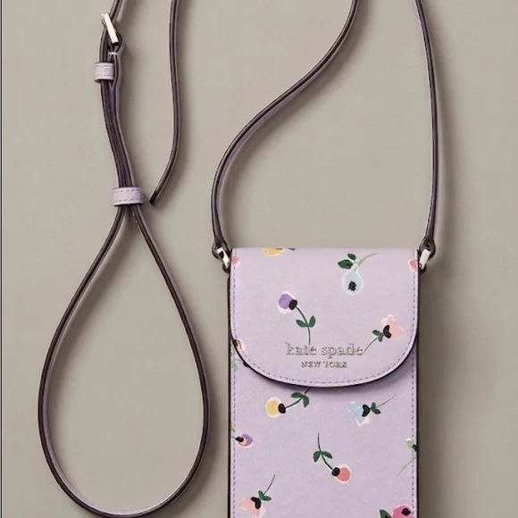 Kate Spade New York Floral Leather Phone Crossbody Bag - NWOT - Picture 2 of 13